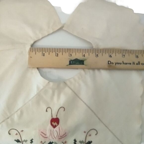 Shafii Vintage Hand Embroidered White Detachable Collar w Lace Circle Inset - Picture 9 of 14